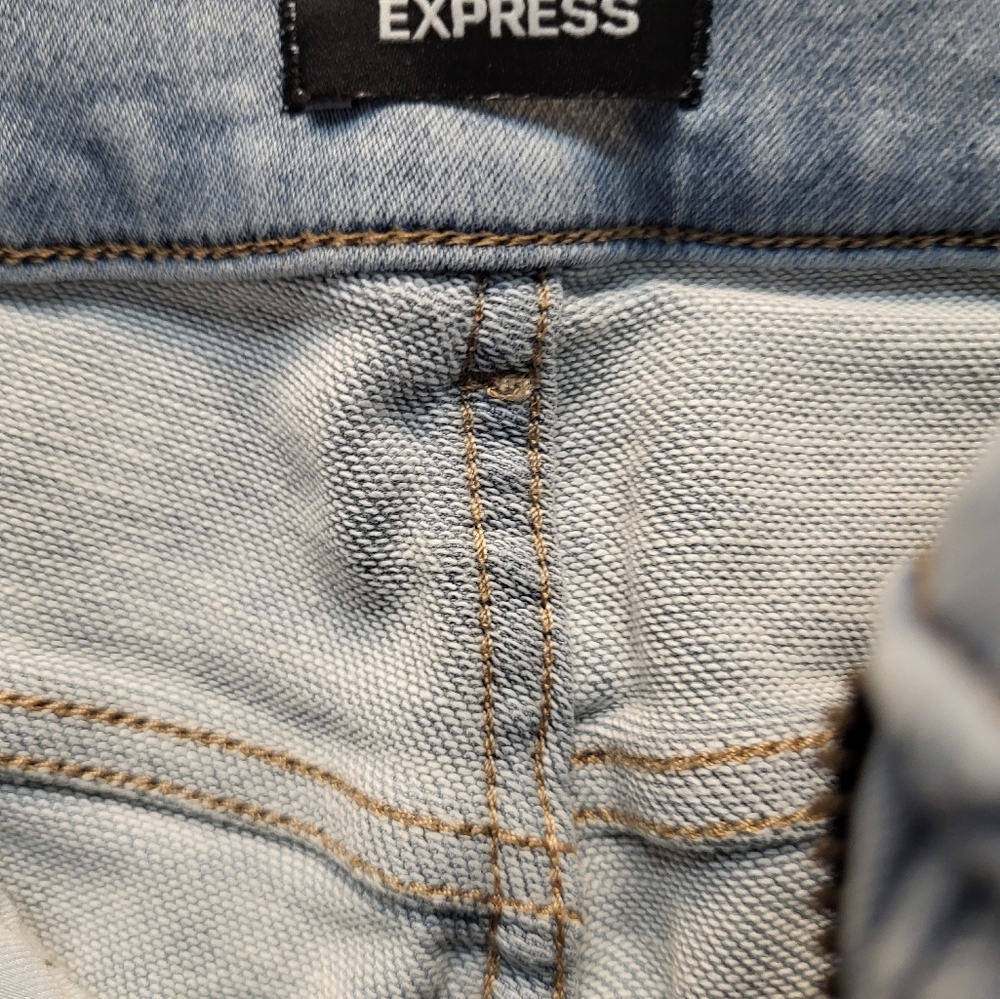 Express Light Blue Skinny Jeans with Sleek Fit - Size 4L - Picture 3 of 4